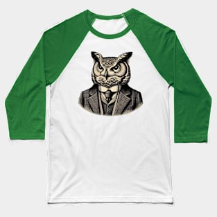 Owl Executive Baseball T-Shirt